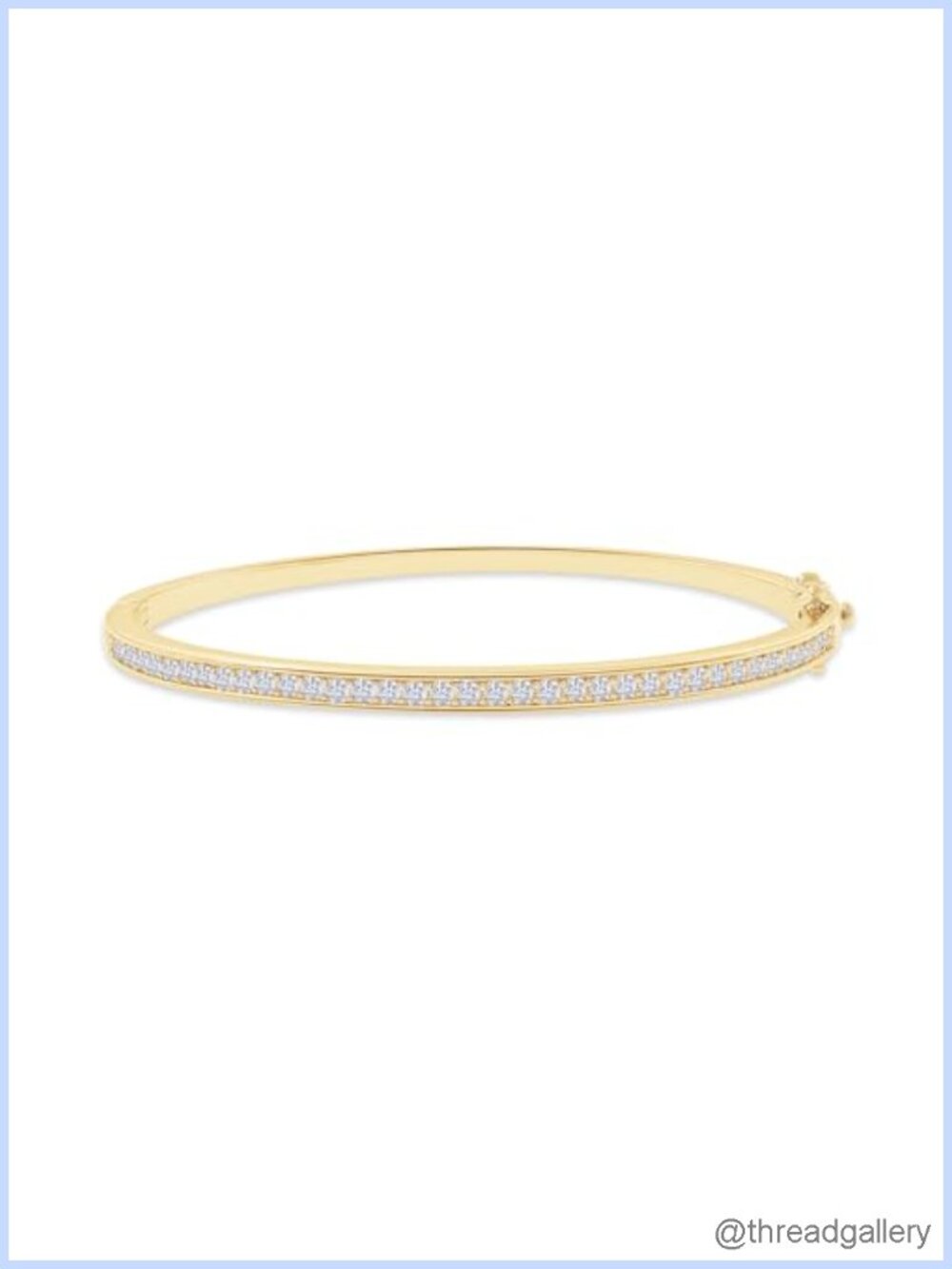3.3MM Moissanite Tennis Bangle Bracelet 18K Gold Plated 1.00 CT